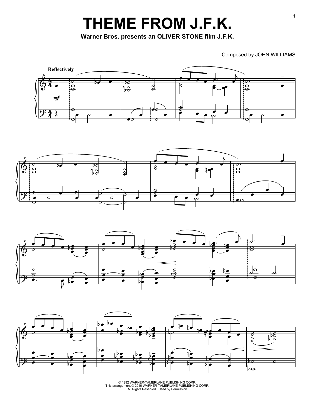 Product gallery: Page 1 of 1 Theme From J.F.K., John Williams