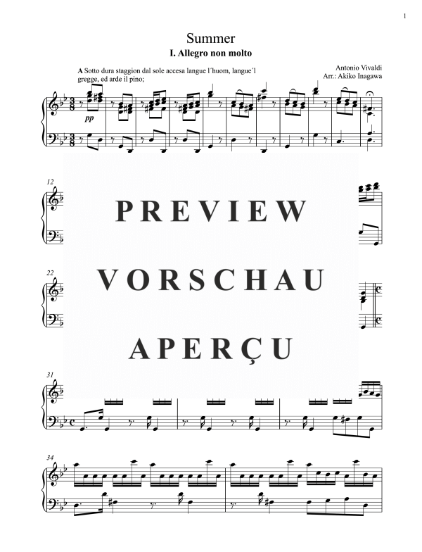 Product gallery: Page 2 of 11 Summer (from: Four Seasons - 3 movements), Inagawa, Akiko, Klavier Solo