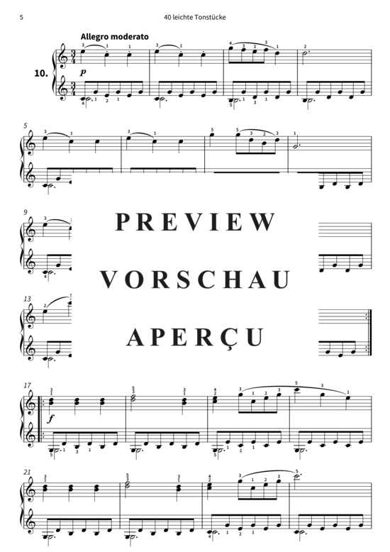 Produktgalerie: Seite 8 von 11 40 leichte Tonstücke - op. 803, Werke 7 - 11 , , Klavier Solo