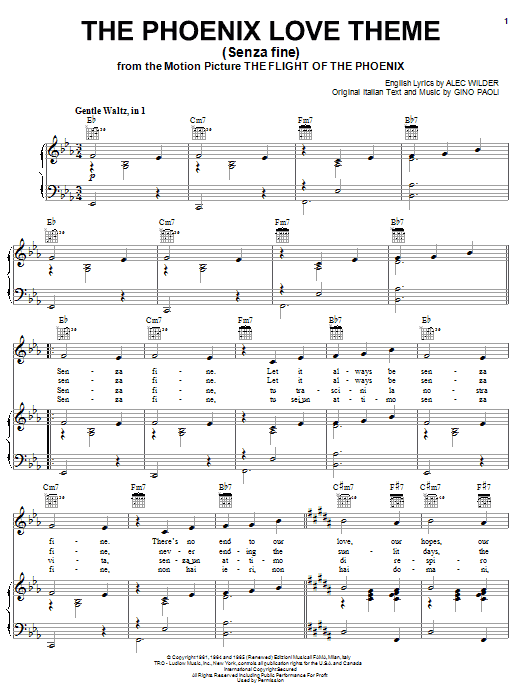 Produktbild zu: The Phoenix Love Theme (Senza Fine)