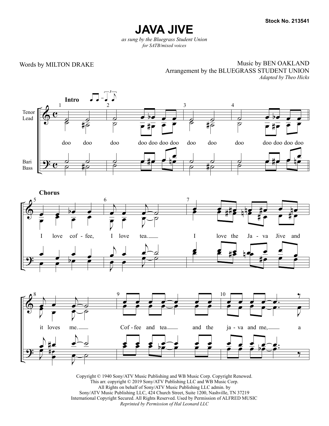 Produktgalerie: Seite 1 von 1 Java Jive (arr. Bluegrass Student Union), Milton Drake & Ben Oakland, Chor