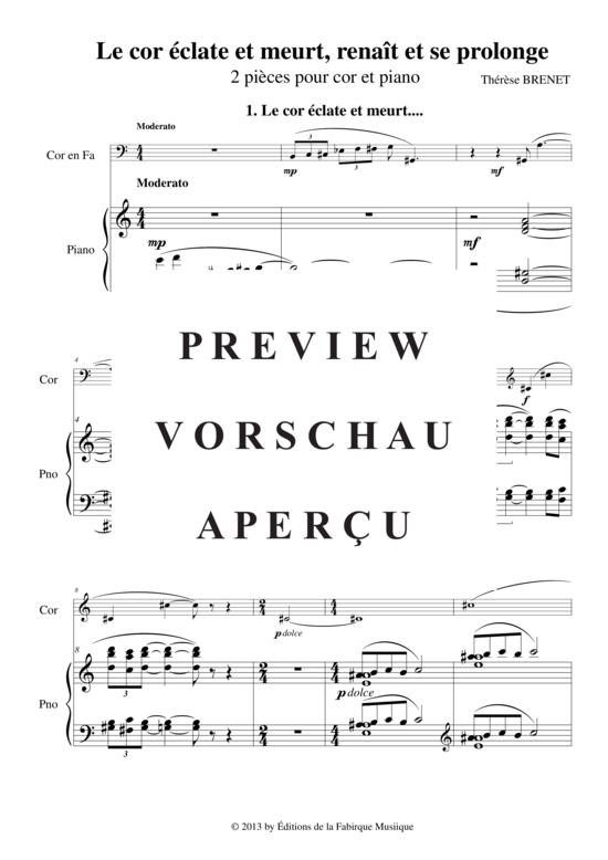 Produktgalerie: Seite 3 von 10 Le cor éclate et meurt, renaît et se prolonge , , (Klavier + Horn)