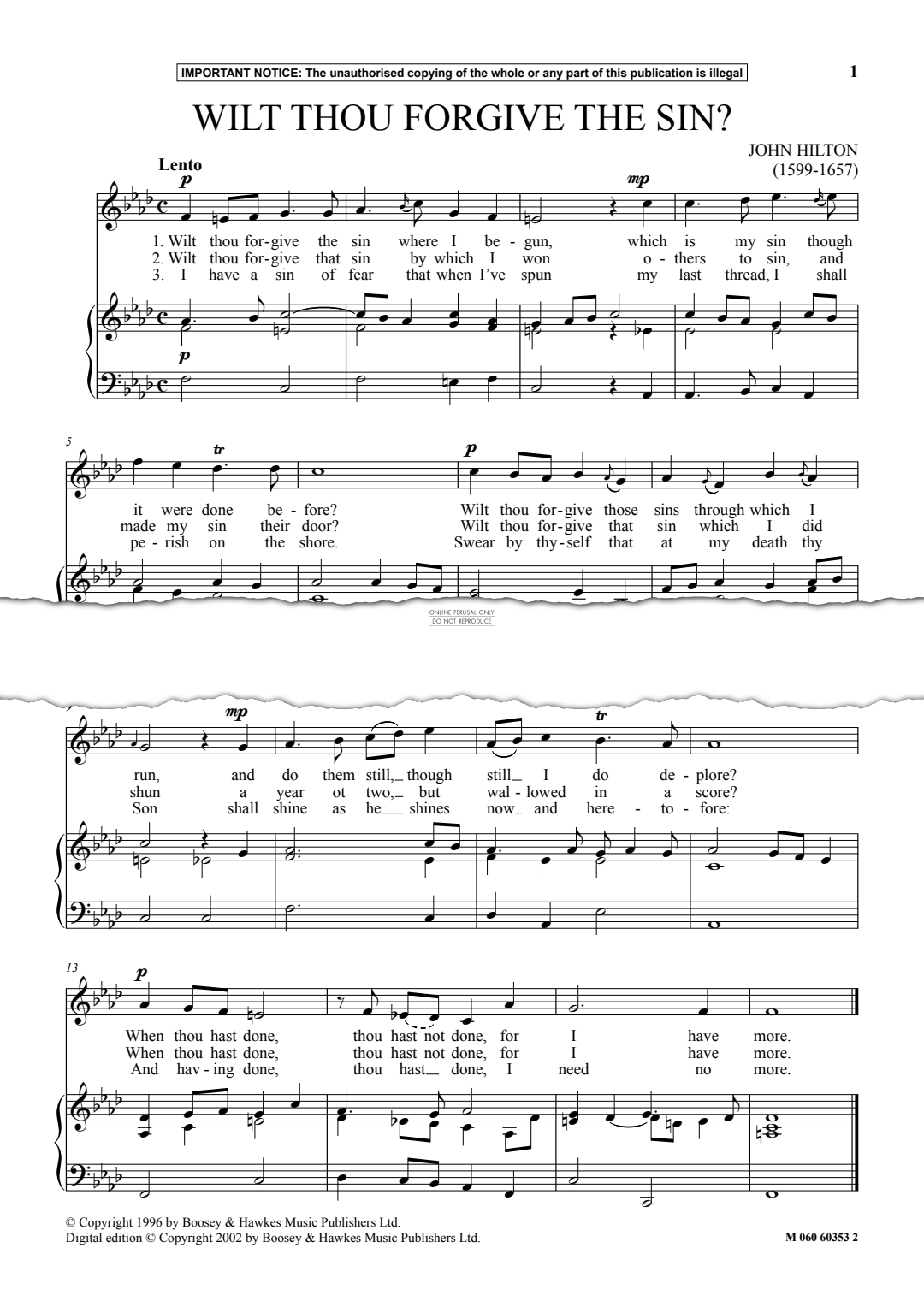 Produktgalerie: Seite 1 von 1 Wilt Thou Forgive The Sin?, John Hilton, Gesang, Klavier