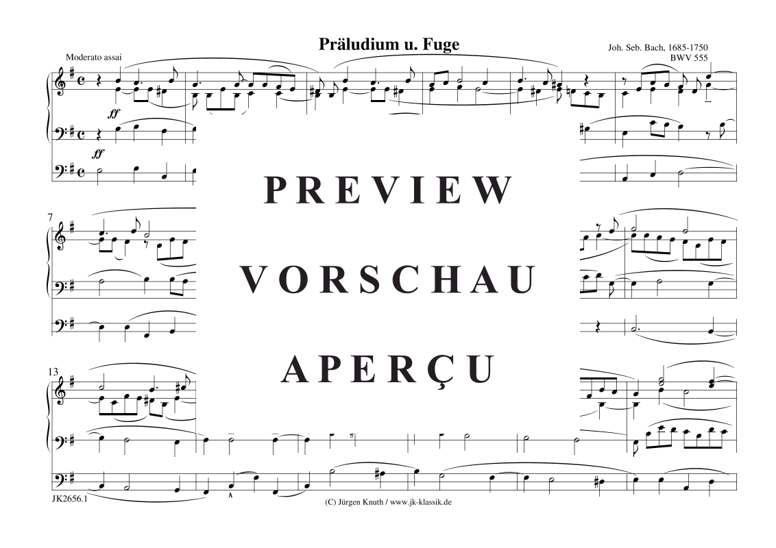 Produktgalerie: Seite 2 von 5 Präludium u. Fuge BWV 555 , , (Orgel Solo)