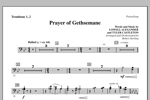 Product picture to: Prayer Of Gethsemane - Trombone 1 & 2