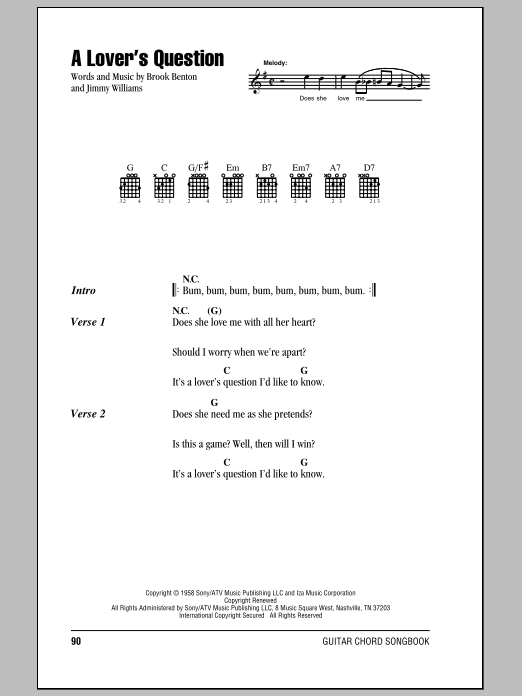 Produktgalerie: Seite 1 von 1 A Lover's Question, Clyde McPhatter, Gitarre