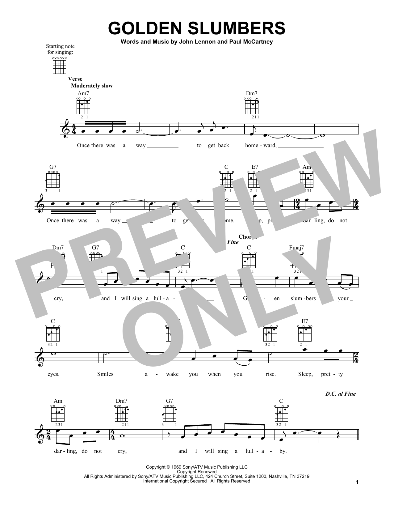 Product gallery: Page 1 of 1 Golden Slumbers, The Beatles