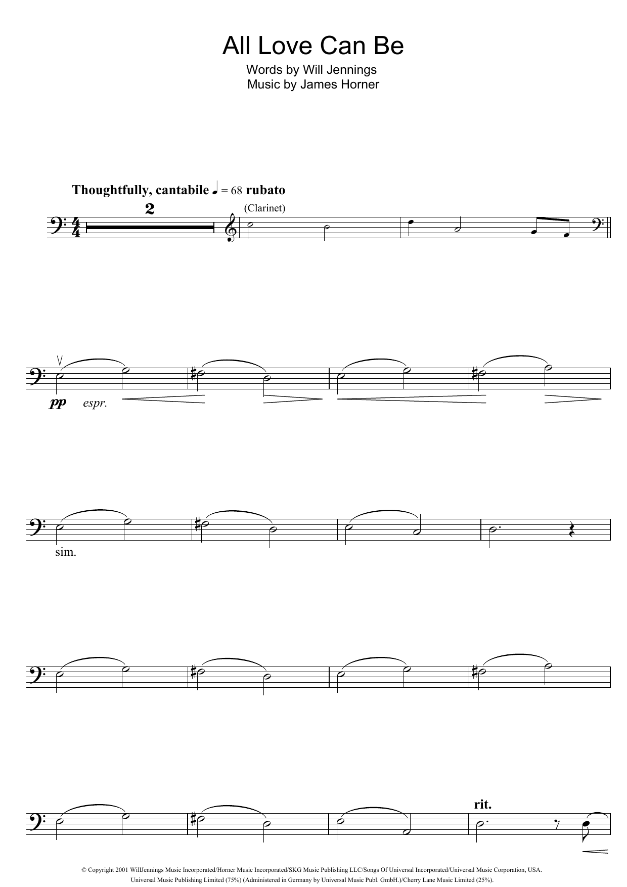 Produktgalerie: Seite 1 von 1 All Love Can Be (from A Beautiful Mind), James Horner, Violoncello