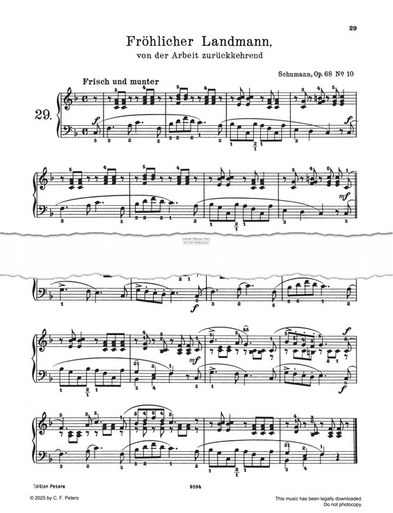 Produktgalerie: Seite 1 von 1 Fröhlicher Landmann von der Arbeit zurückkehrend, Op. 68, Nr. 1, Robert Schumann, Klavier