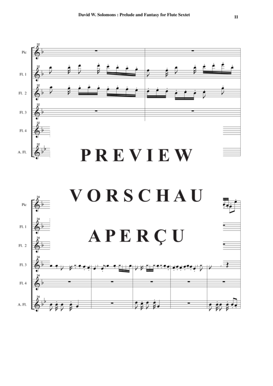 Product gallery: Page 12 of 21 Prelude and Fantasy , , (1x piccolo, 4x flute + alto flute in G)
