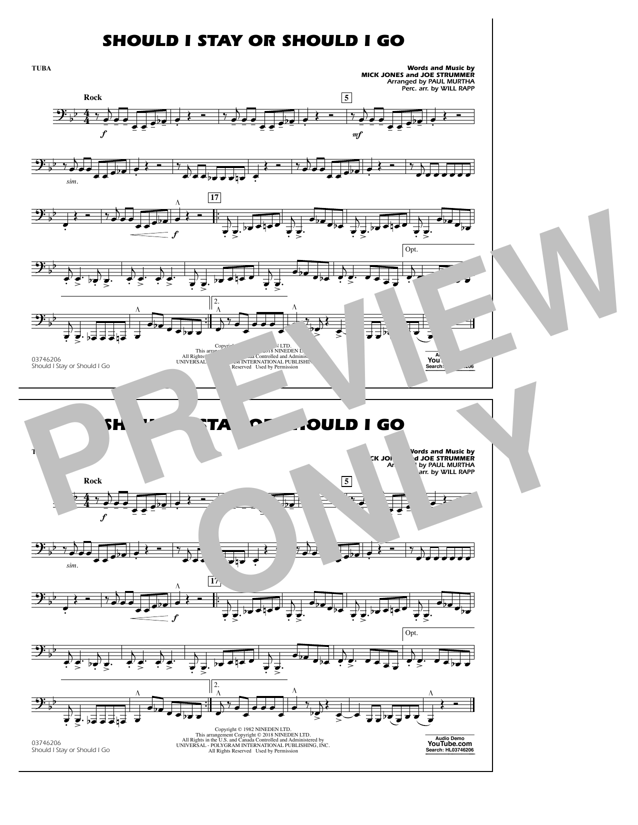 Product picture to: Should I Stay Or Should I Go - Tuba