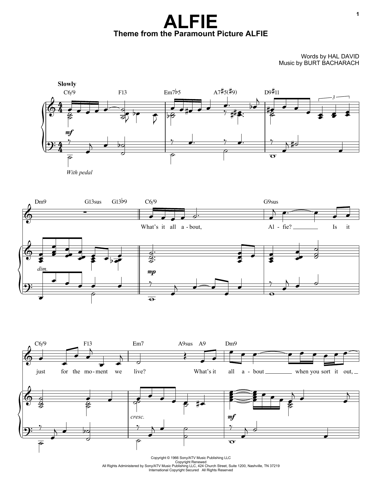 Product picture to: Alfie [Jazz version] (arr. Brent Edstrom)