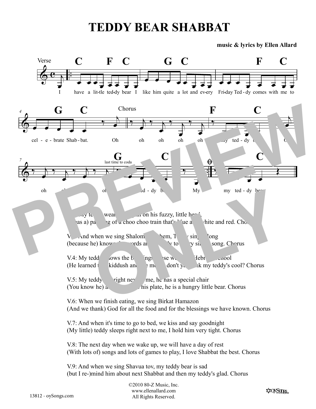 Produktgalerie: Seite 1 von 1 Teddy Bear Shabbat, Ellen Allard, Melodieinstrument