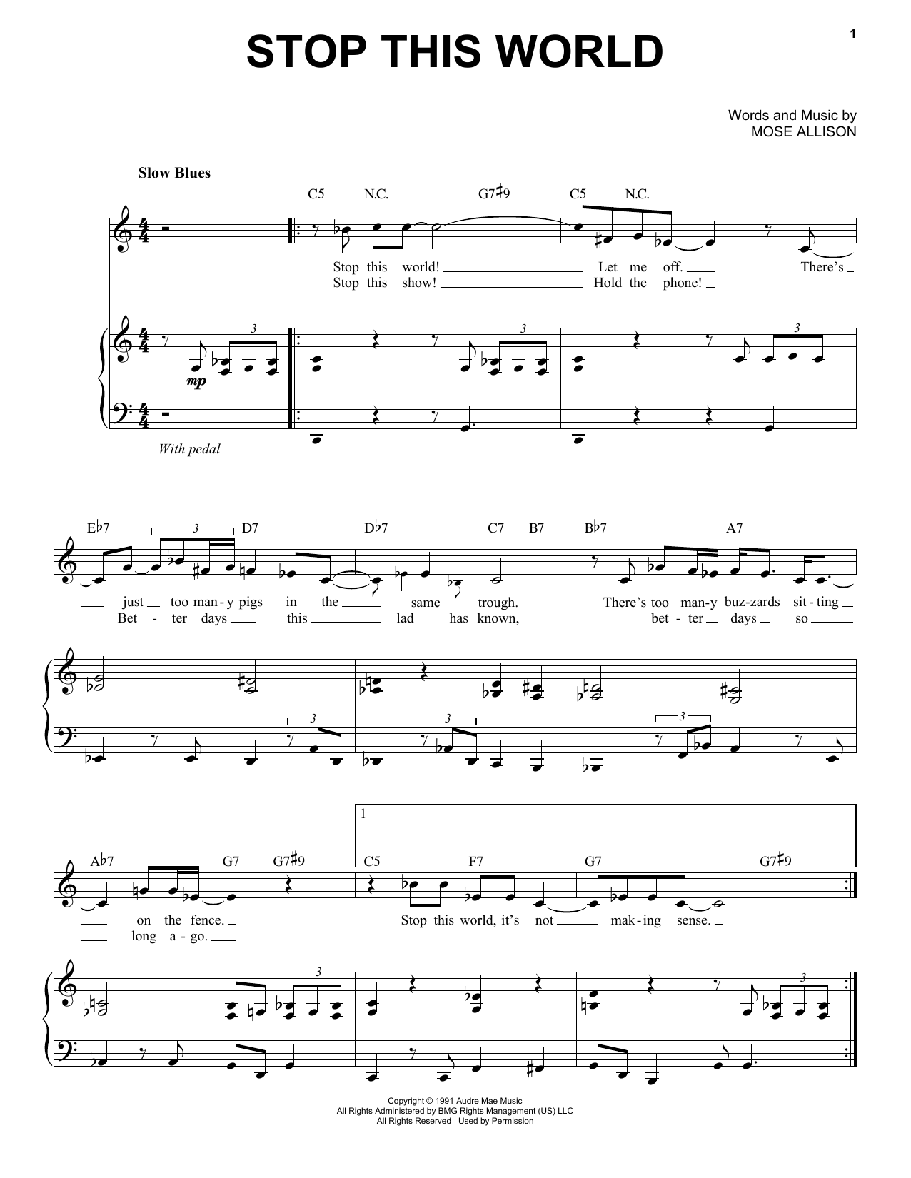 Produktgalerie: Seite 1 von 1 Stop This World, Mose Allison, Gesang, Klavier