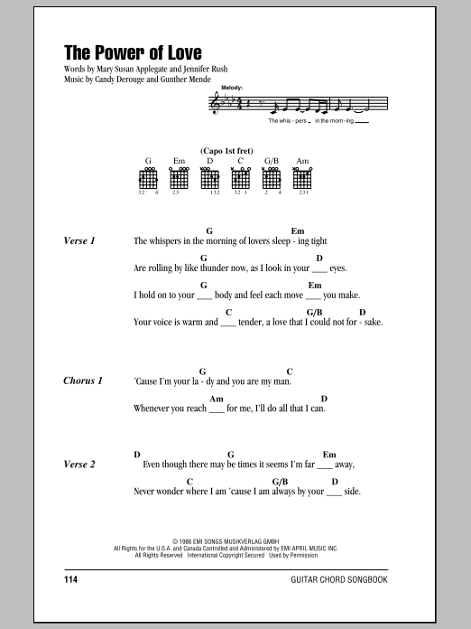 Produktgalerie: Seite 1 von 1 The Power Of Love, Celine Dion, Gitarre