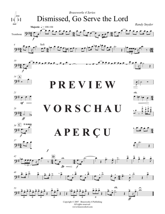 Produktgalerie: Seite 15 von 17 Dismissed, Go Serve the Lord, , (2xTrompete in B, Horn in F, Posaune)