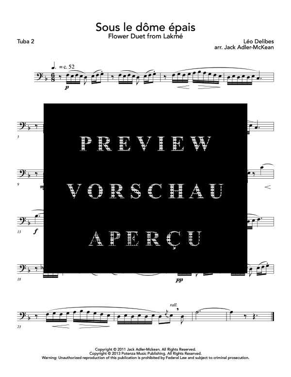Produktgalerie: Seite 9 von 10 Flower Duet from Lakme, , (Trio 2x Tuba + Klavier)