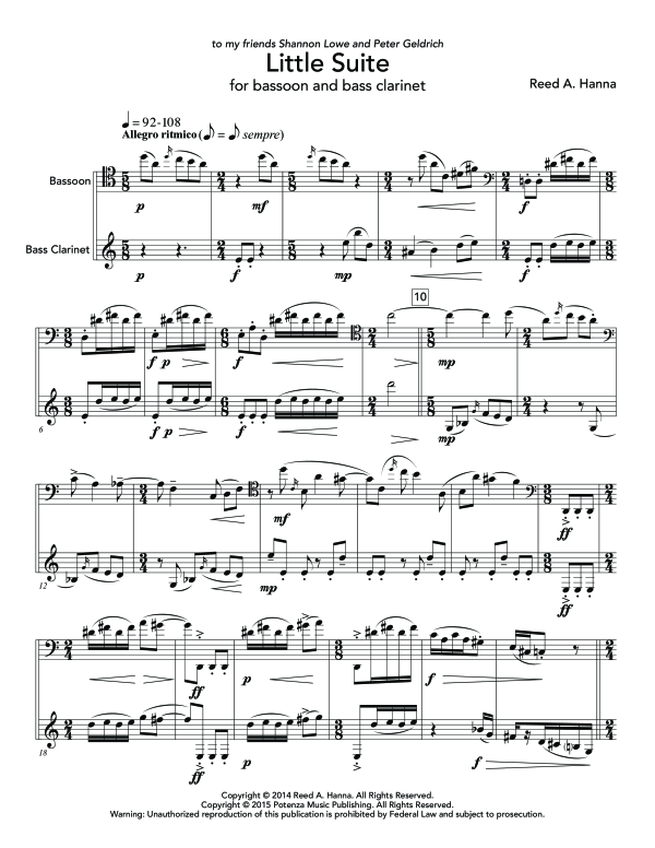 Product gallery: Page 1 of 11 Little Suite, , (woodwind duo bassoon and bass clarinet)