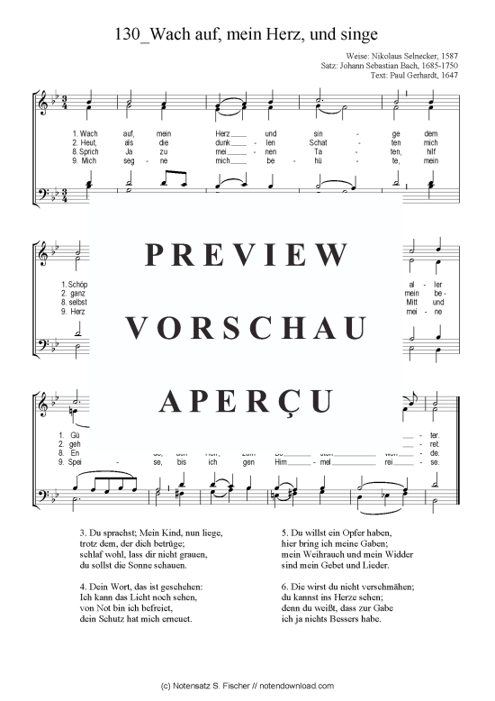 Produktbild zu: Wach auf, mein Herz, und singe Chorsatz Alte Meister