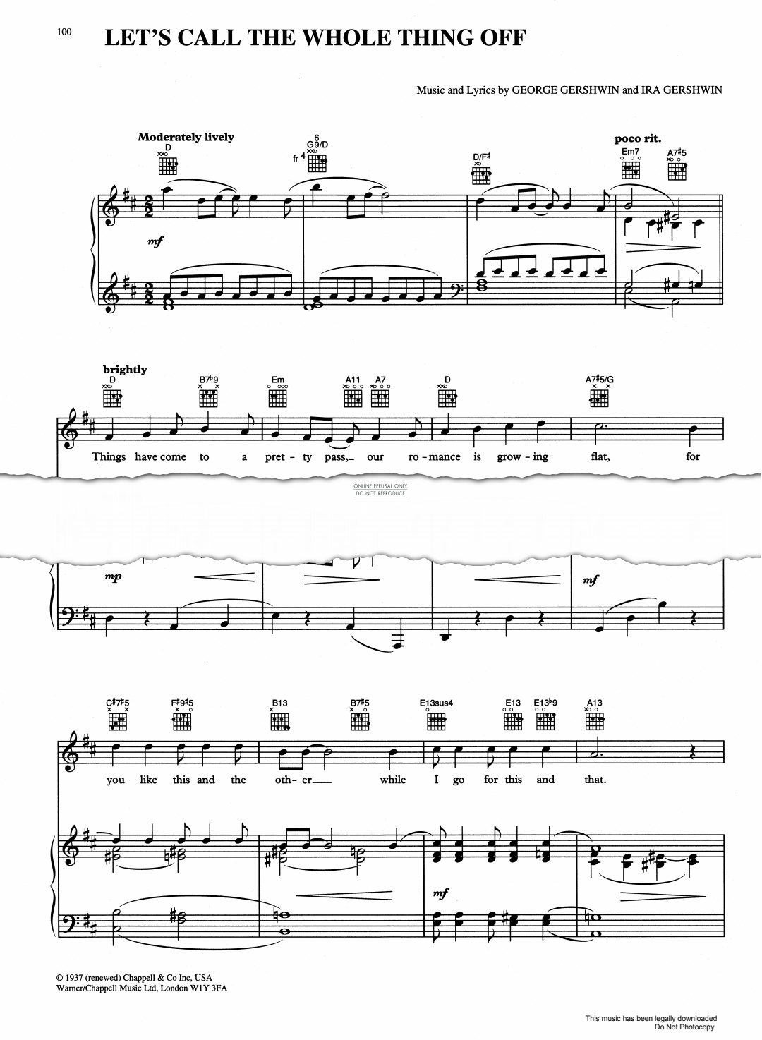 gallery: Let's Call The Whole Thing Off, George Gershwin, Gesang, Gitarre, Klavier