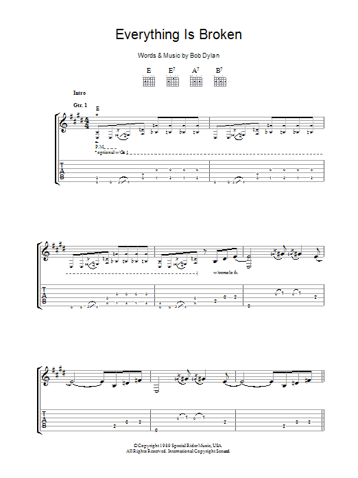 Product gallery: Page 1 of 1 Everything Is Broken, Bob Dylan