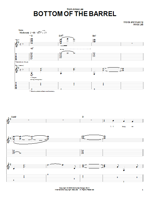 Product gallery: Page 1 of 1 Bottom Of The Barrel, Amos Lee