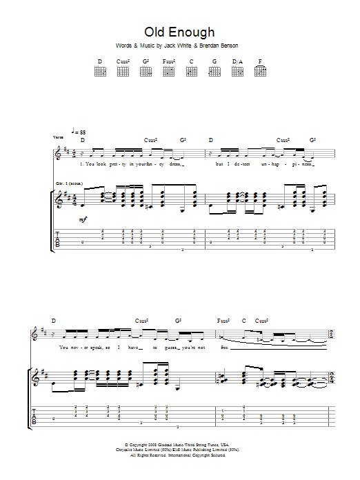 Produktgalerie: Seite 1 von 1 Old Enough, The Raconteurs, Gitarre