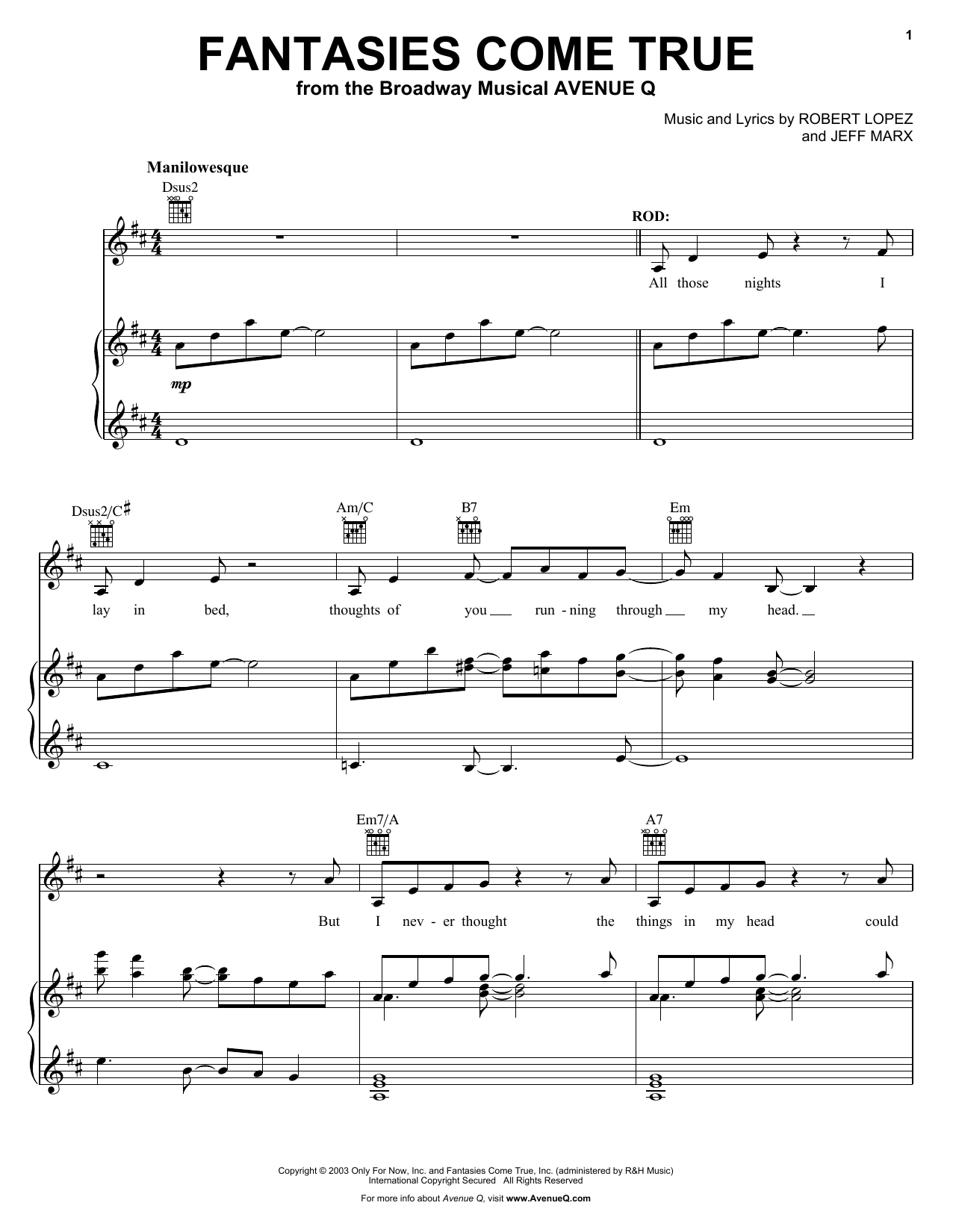 Produktbild zu: Fantasies Come True (from Avenue Q)