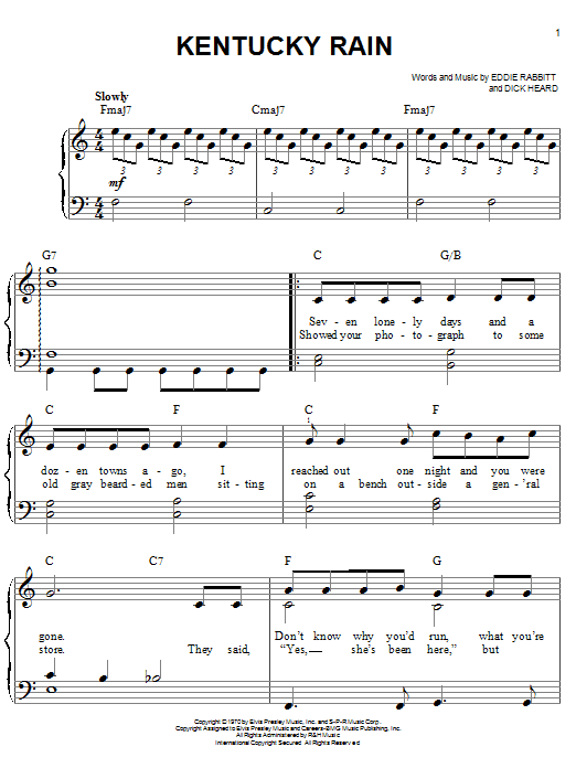 Produktgalerie: Seite 1 von 1 Kentucky Rain, Elvis Presley, Klavier