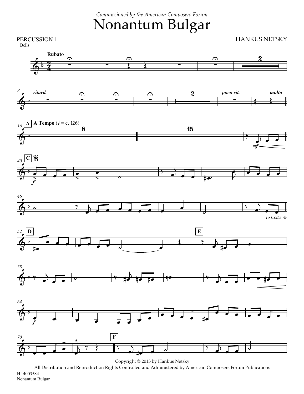 Product gallery: Page 1 of 1 Nonantum Bulgar - Percussion 1, Hankus Netsky
