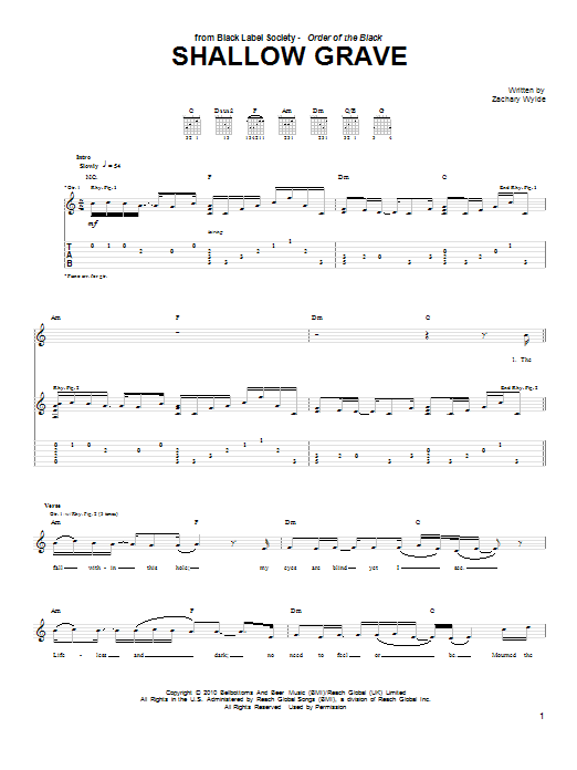 Produktgalerie: Seite 1 von 1 Shallow Grave, Black Label Society, Gitarre