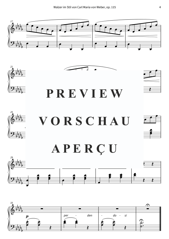 Produktgalerie: Seite 6 von 6 Walzer im Weber-Stil über "Ach du lieber Augustin", , Klavier Solo