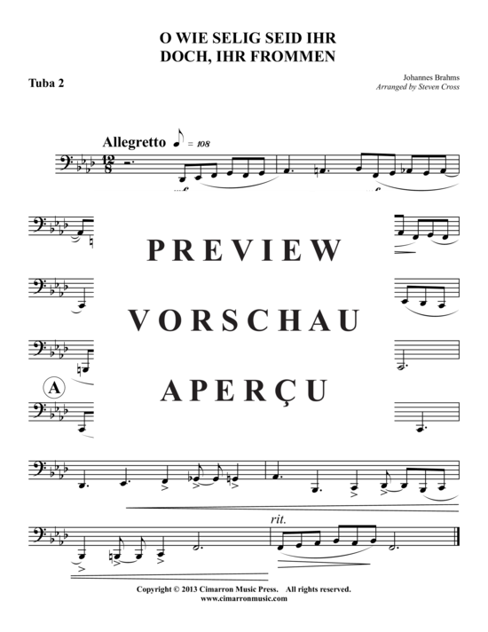 Product gallery: Page 10 of 11 O Wie Selig Seid Ihr Doch, Ihr ausmen , , (2x Baritone, 2x Tuba)