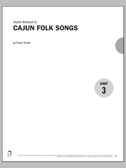 Produktbild zu: Guides to Band Masterworks, Vol. 3 - Student Workbook - Cajun Folk Songs