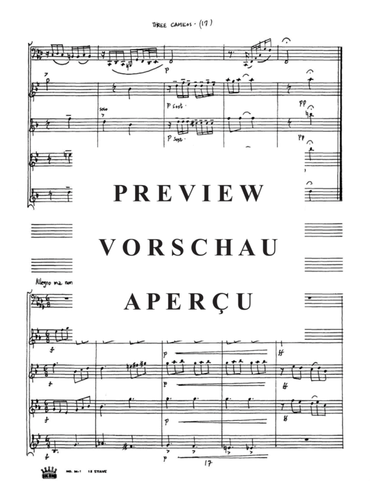Produktgalerie: Seite 21 von 21 Three Cameos , , (Saxophon Quartett + Tuba Solo)