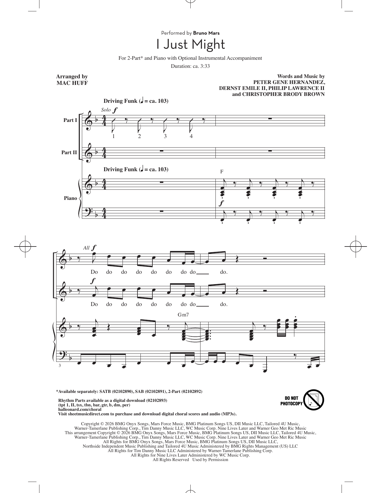 Product picture to: I Just Might (arr. Mac Huff)