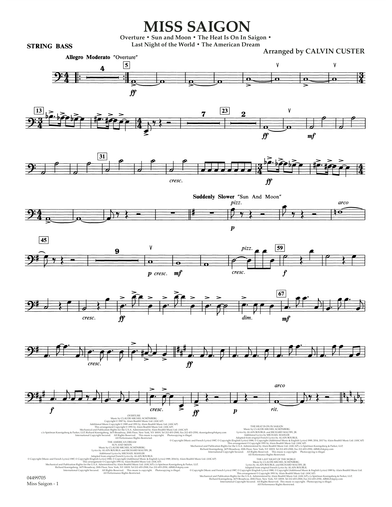 Produktbild zu: Miss Saigon (arr. Calvin Custer) - String Bass