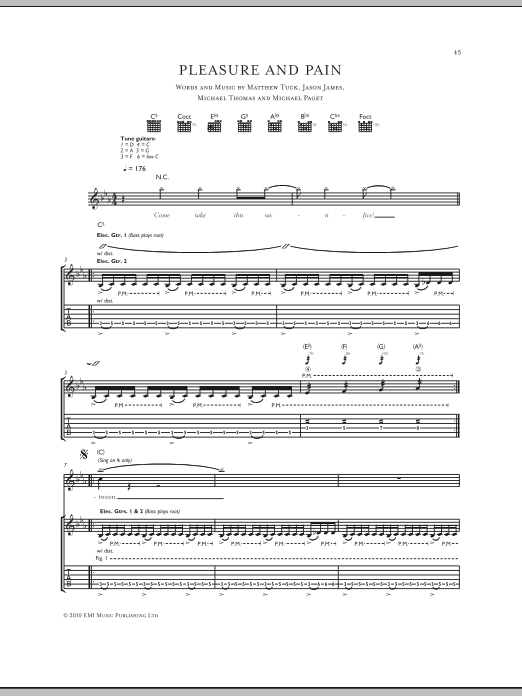 Produktgalerie: Seite 1 von 1 Pleasure And Pain, Bullet For My Valentine, Gitarre