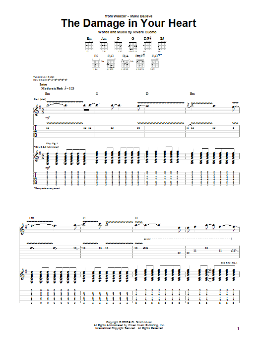 Produktgalerie: Seite 1 von 1 The Damage In Your Heart, Weezer, Gitarre
