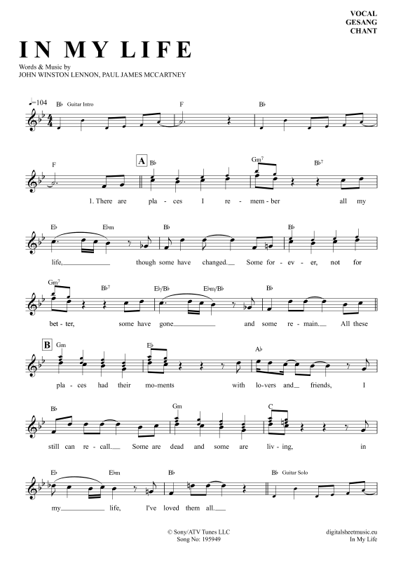 Produktbild zu: In My LifeThe Beatles