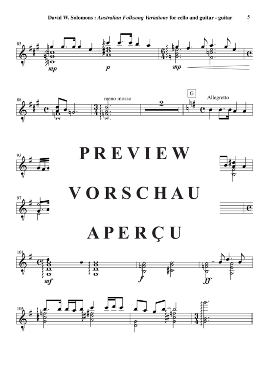 Produktgalerie: Seite 17 von 18 Australian Folksong Variations , , (Violoncello + Gitarre)