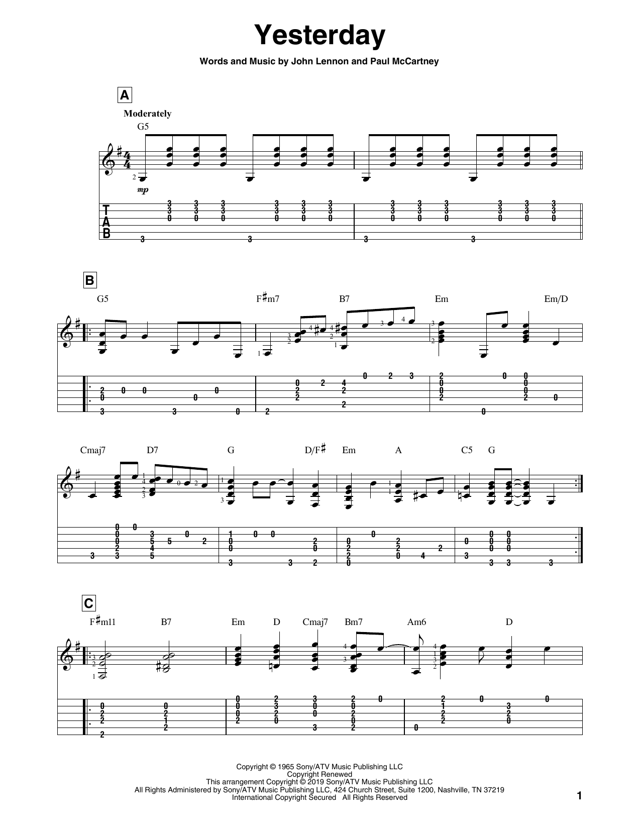 Produktgalerie: Seite 1 von 1 Yesterday, The Beatles, Gitarre