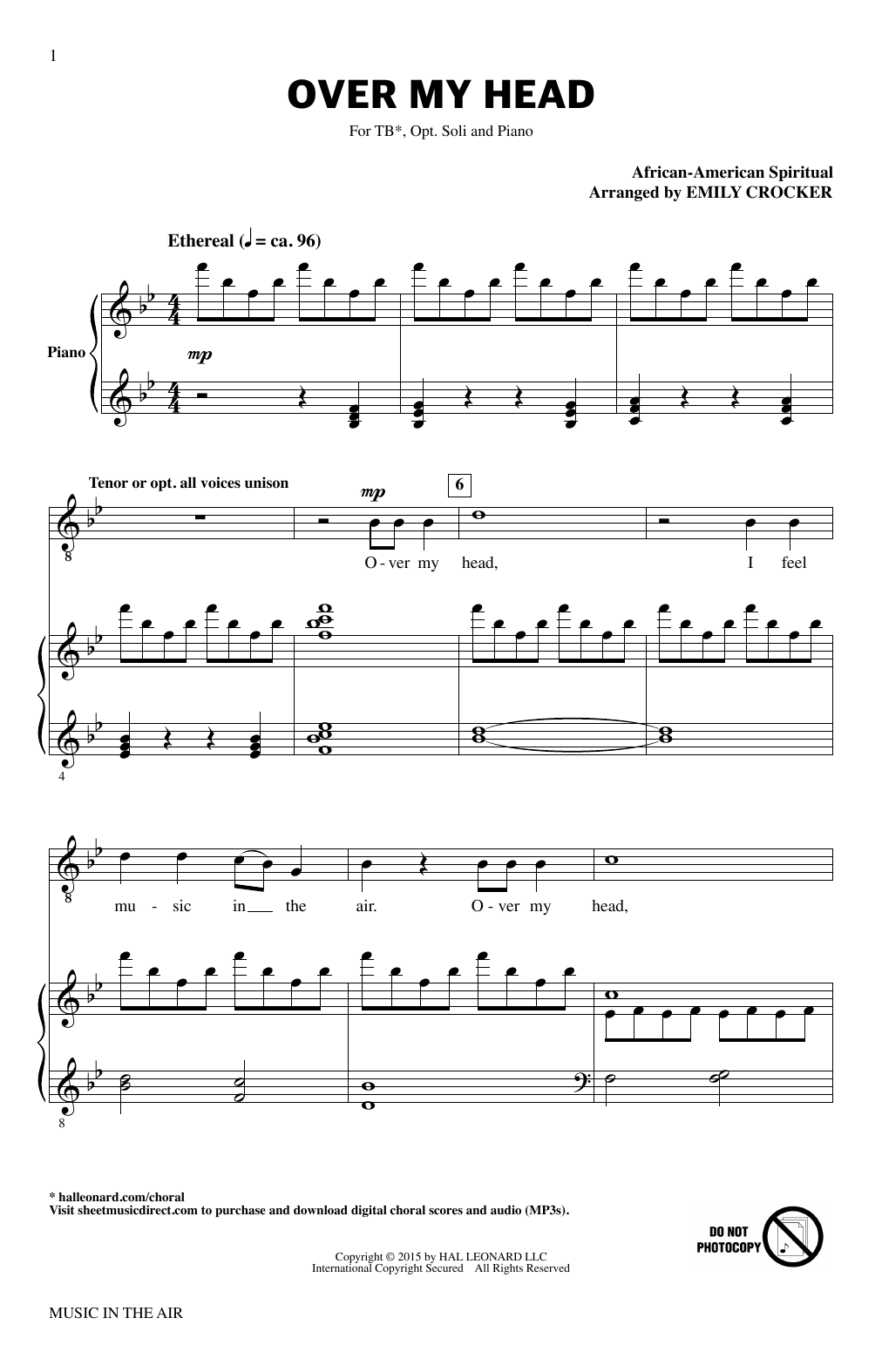 Product picture to: Over My Head (from Music In The Air)