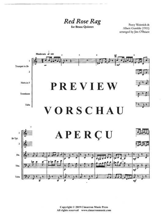 gallery: Red Rose Rag , , (Blechbläser Quintett)