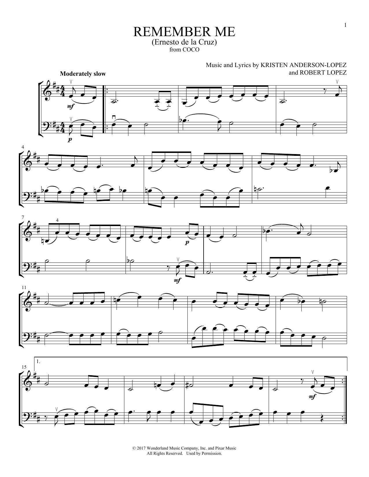 Produktgalerie: Seite 1 von 1 Remember Me (Ernesto de la Cruz) (from Coco) (arr. Michelle Hynson), Kristen Anderson-Lopez