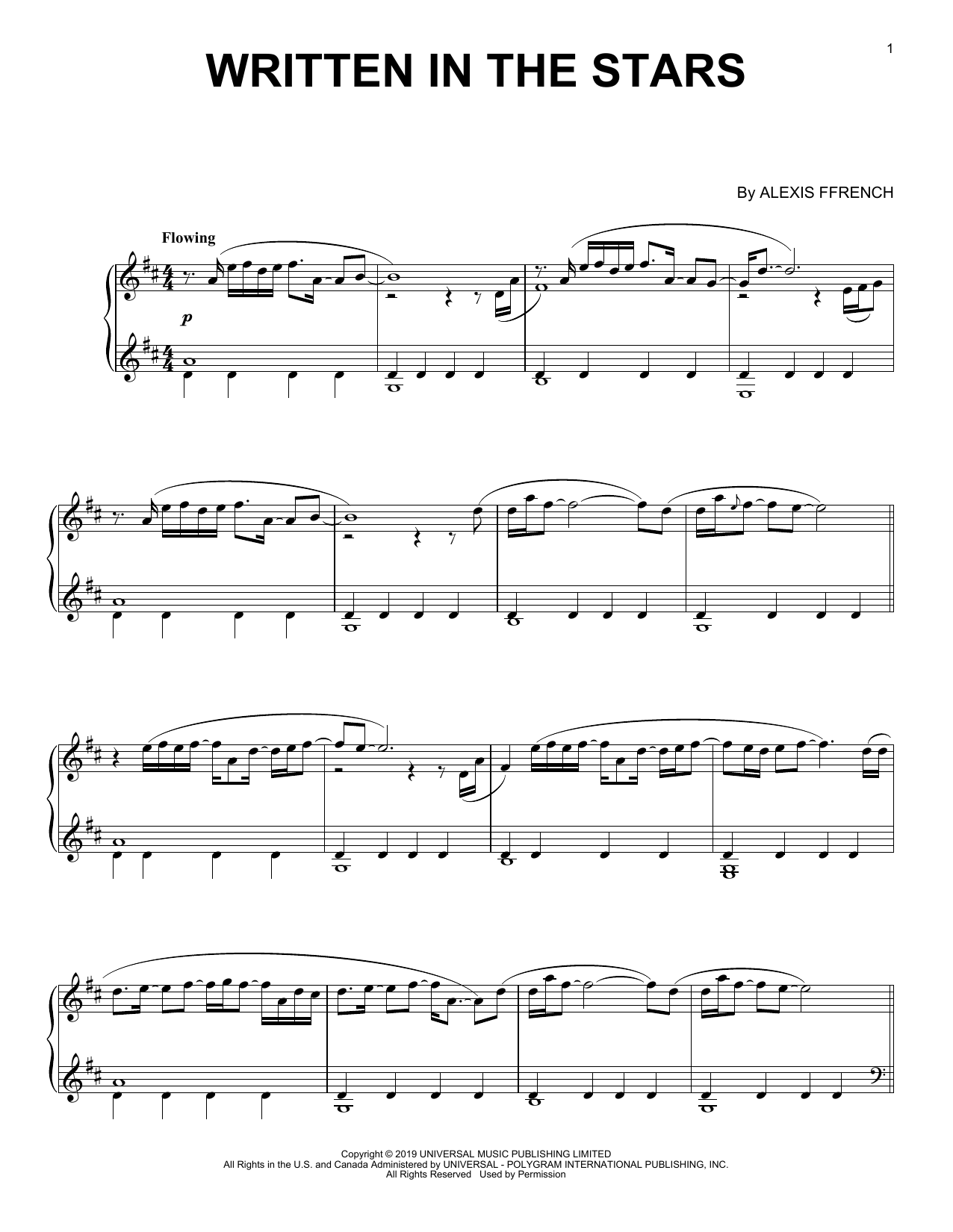 Produktgalerie: Seite 1 von 1 Written In The Stars, Alexis Ffrench, Klavier