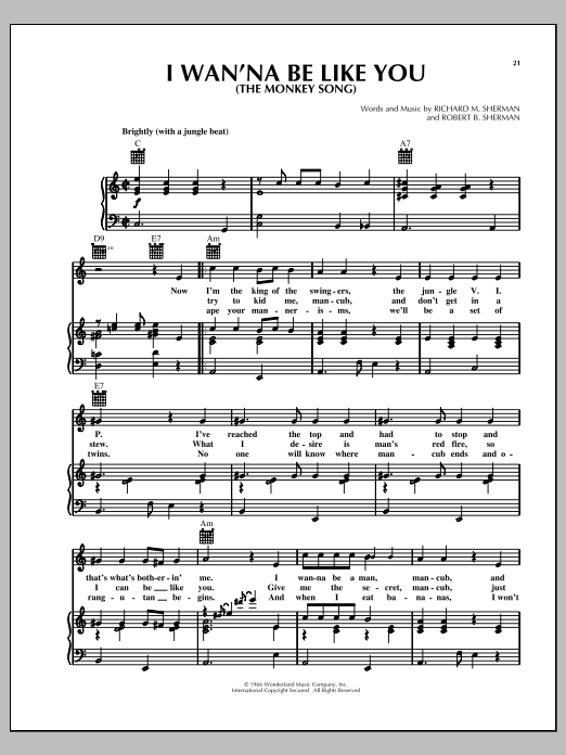 Produktbild zu: I Wan'na Be Like You (The Monkey Song) (from The Jungle Book)
