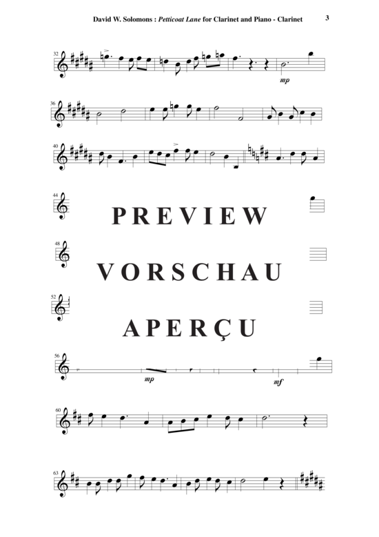 Product gallery: Page 15 of 16 Petticoat Lane , , (clarinet in Bb + piano)