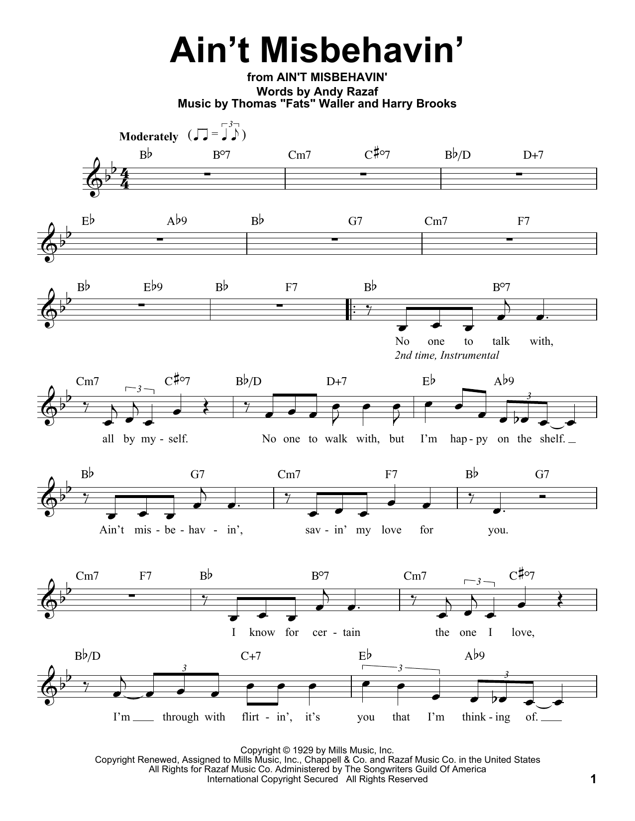 Produktbild zu: Ain't Misbehavin'