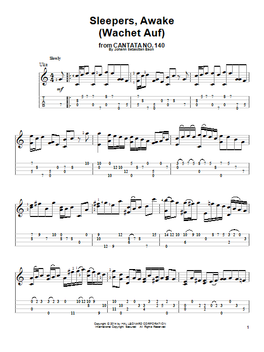 Produktgalerie: Seite 1 von 1 Sleepers, Awake (Wachet Auf), Johann Sebastian Bach, Ukulele